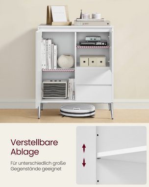 VASAGLE Kommode, Sideboard mit Türen, höhenverstellbare Ablagen, 2 Schubladen