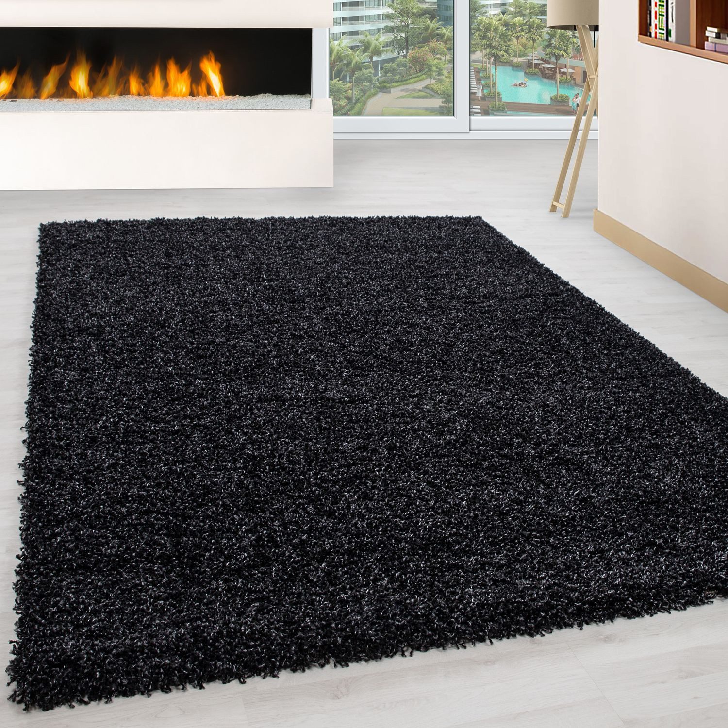 Teppich Boss Teppich Hochflor Teppich Lux Anthrazit, rechteckig, Höhe: 30 mm
