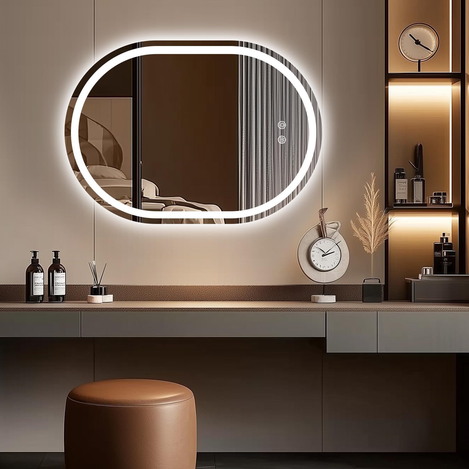 Badspiegel Badezimmer Badezimmerspiegel Wandspiegel Spiegel oval