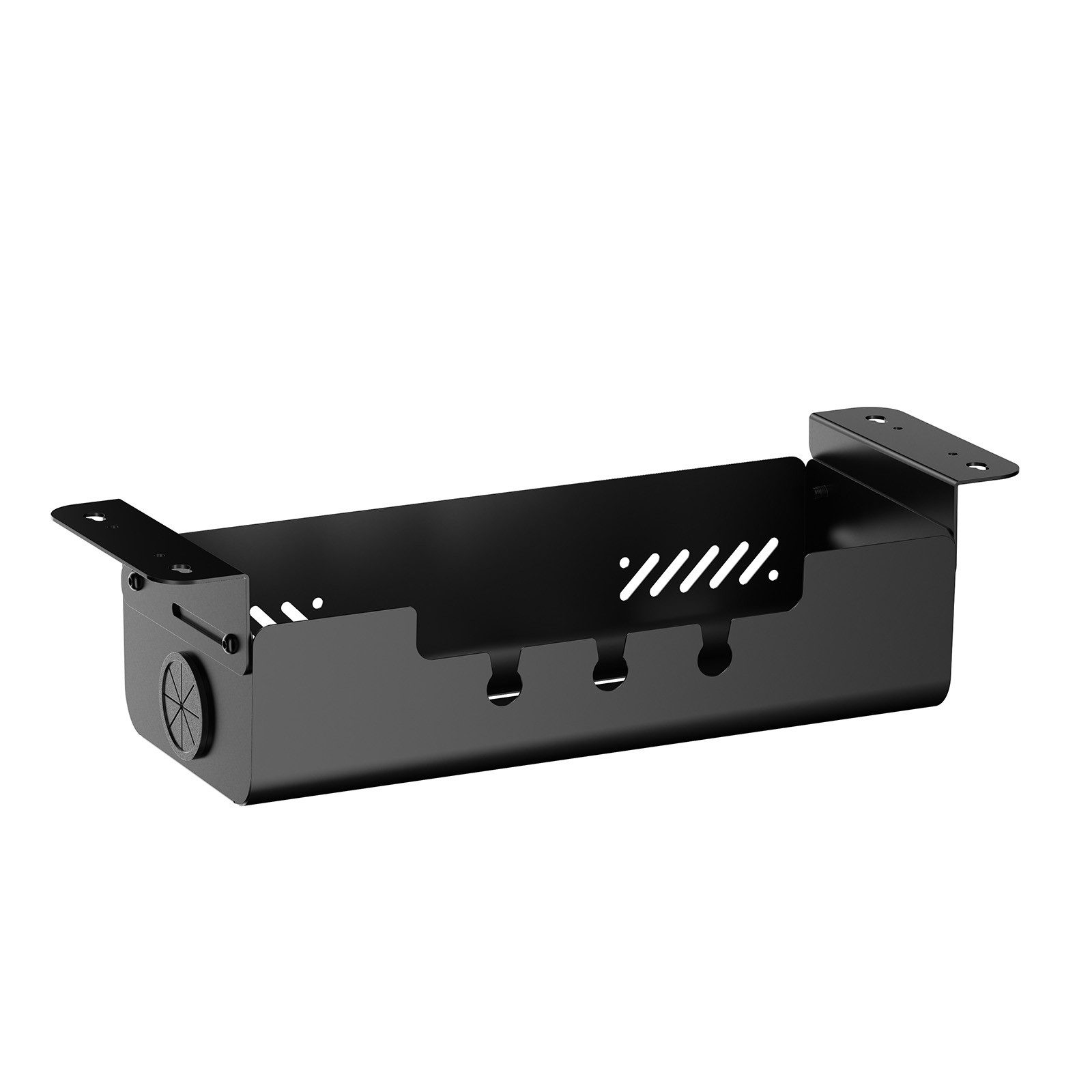 CAVO Kabelführung Kabelwanne für Schreibtische horizontal, schwenkbar (1-St), schwarz matt, Kabelmanagement 494 x 167 x 124 mm