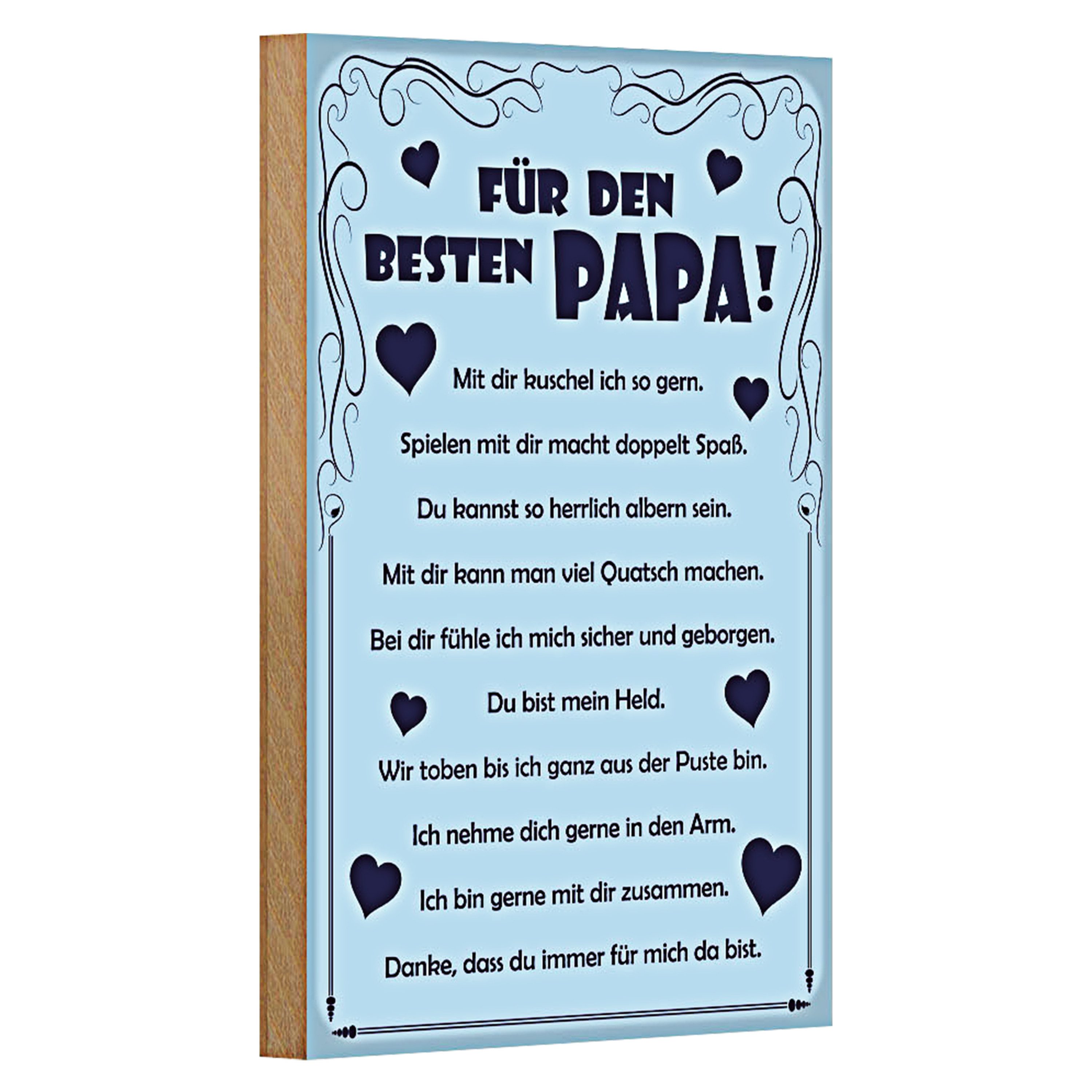 Roomando Holzbild Spruch 12x18cm Für den besten Papa