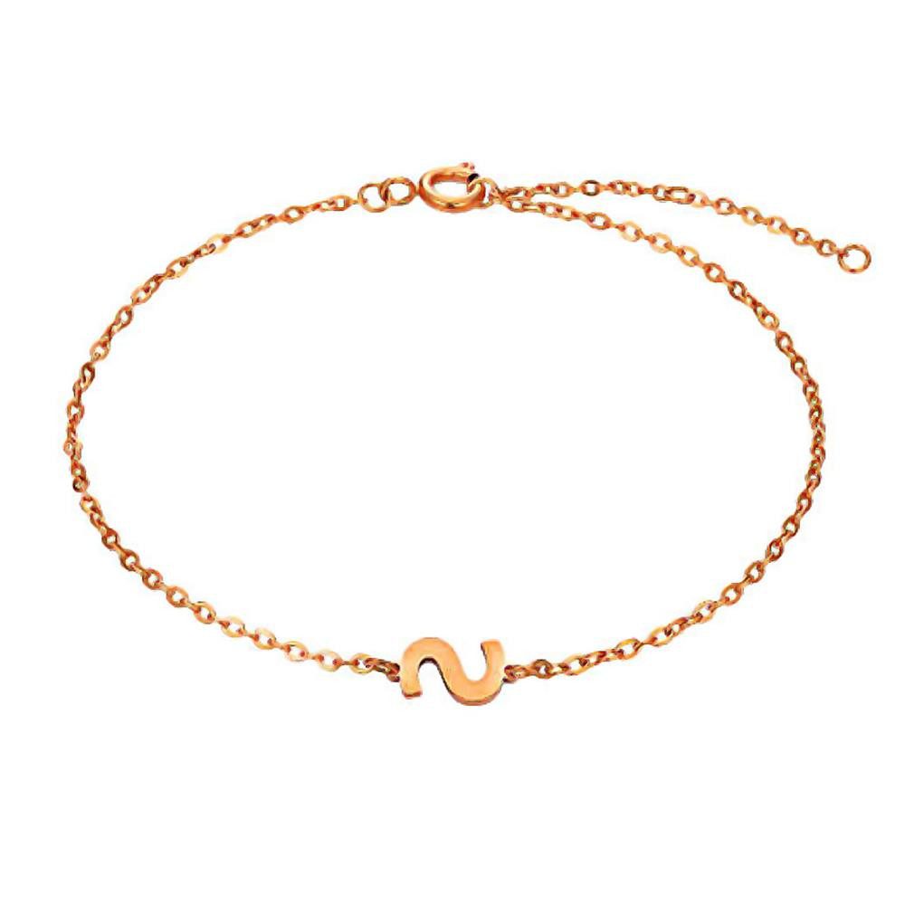 BUNGSA Goldarmband S - Buchstaben Armkette aus Edelstahl Roségold Unisex (1 Armband, 1-tlg), Bracelet Armschmuck