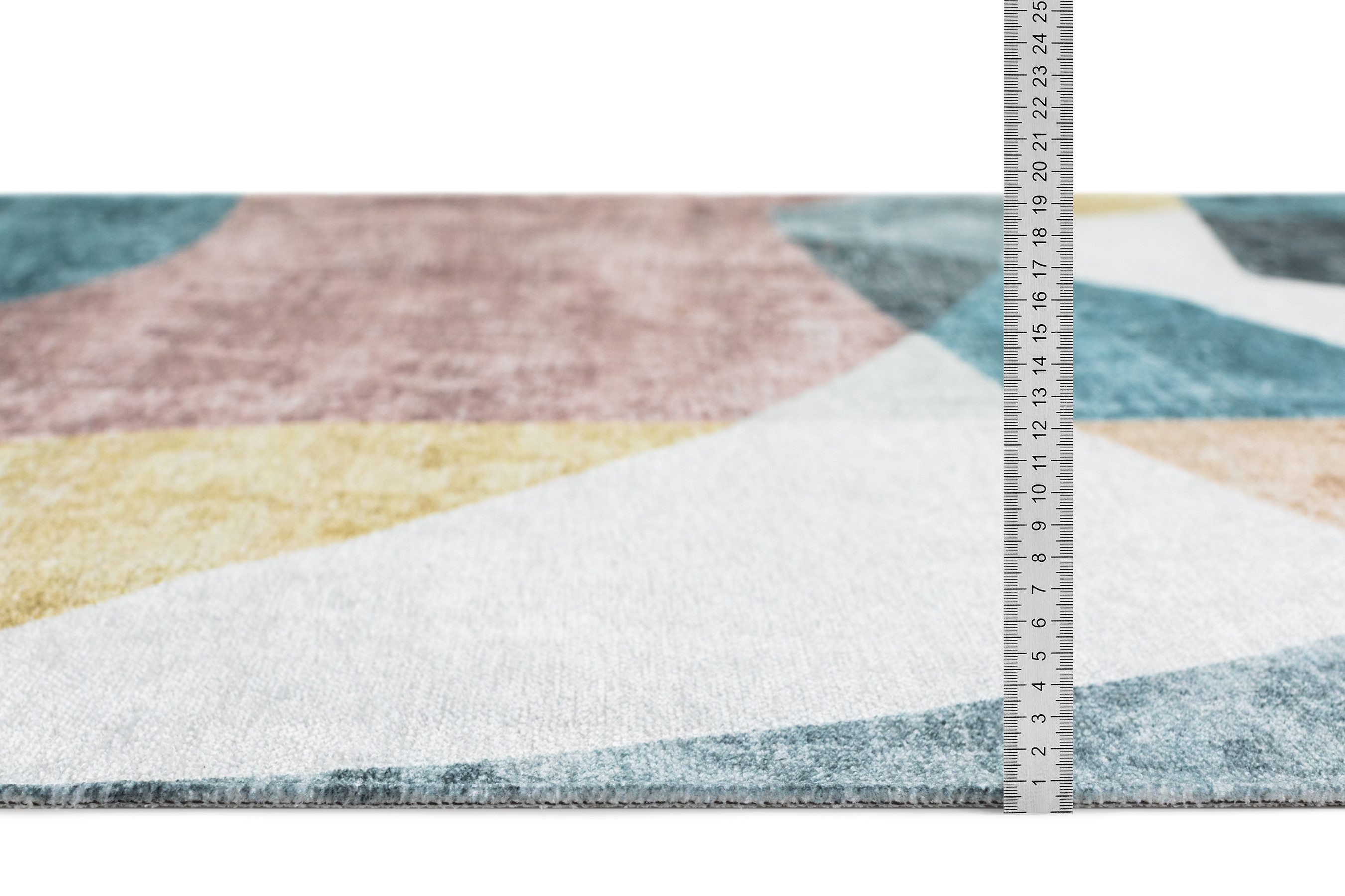 Tesso Living Designteppich Teppich Wohnzimmer "DEAN" Kurzflor Teppich, bedruckt Retro Muster, rechteckig, pflegeleicht, maschinenwaschbar, moderner Teppich, verschiedene Farben