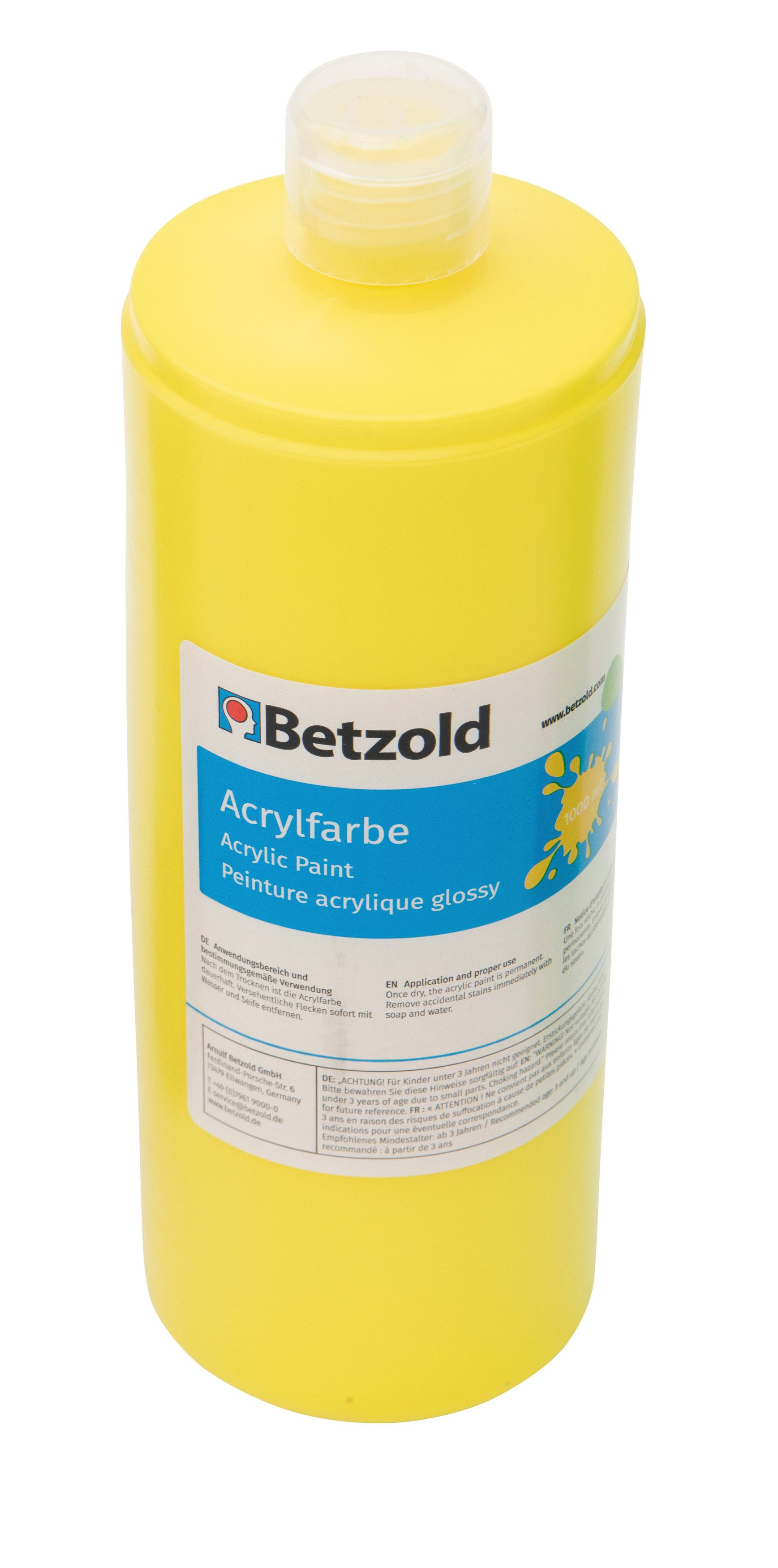 Betzold Acrylfarbe Acrylfarbe 1 l - Hohe Deckkraft mit Glanzeffekt, Wasserfest