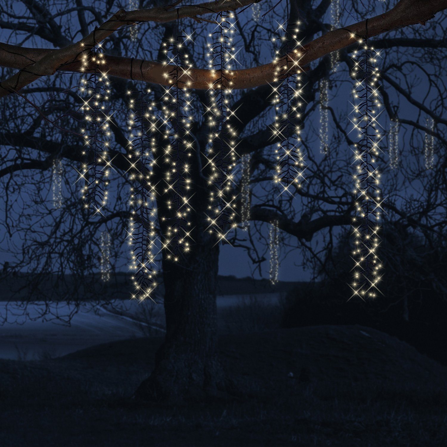 Lumineo LED-Lichterkette »LED Lichterkette Kaskade Baumbeleuchtung 6  Stränge warmweiß funkelnd für Außen«, 480-flammig online kaufen | OTTO