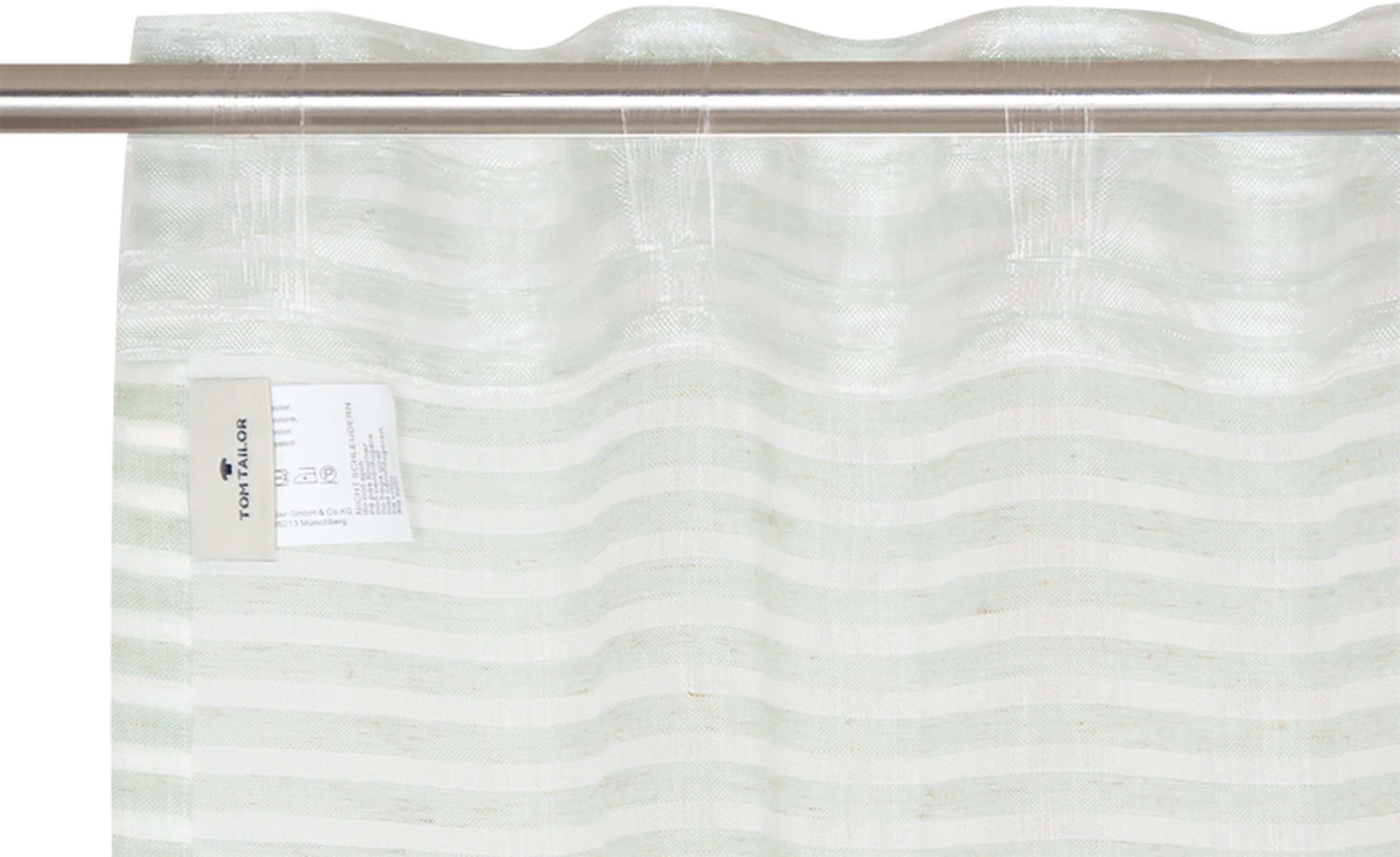 Natural Schlaufen TAILOR mint St), transparent, transparent verdeckte HOME, (1 Vorhang TOM Stripe,