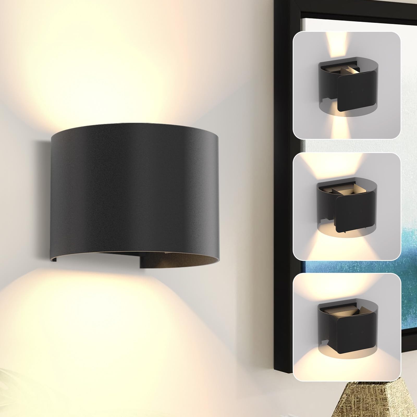 Nettlife Wandleuchte Innen & Aussen Wandlampe Schwarz, LED fest integriert, günstig online kaufen