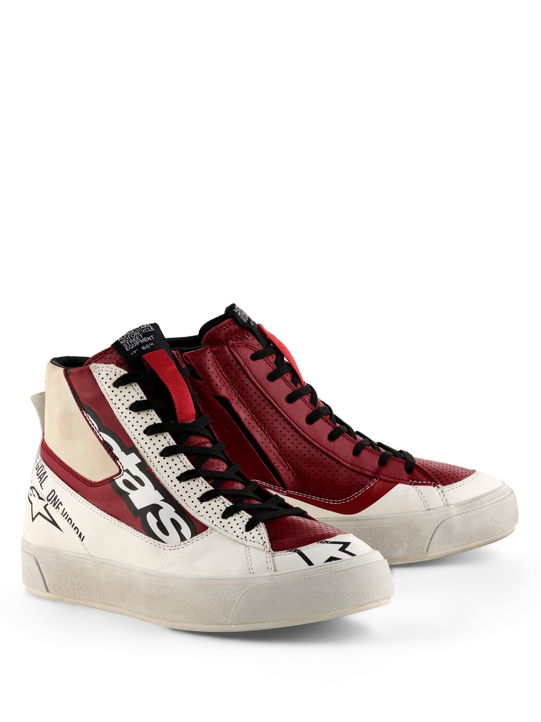 Alpinestars Motorradstiefel Stella Stated Flair Motorrad Schuhe Weiß Rio-Rot