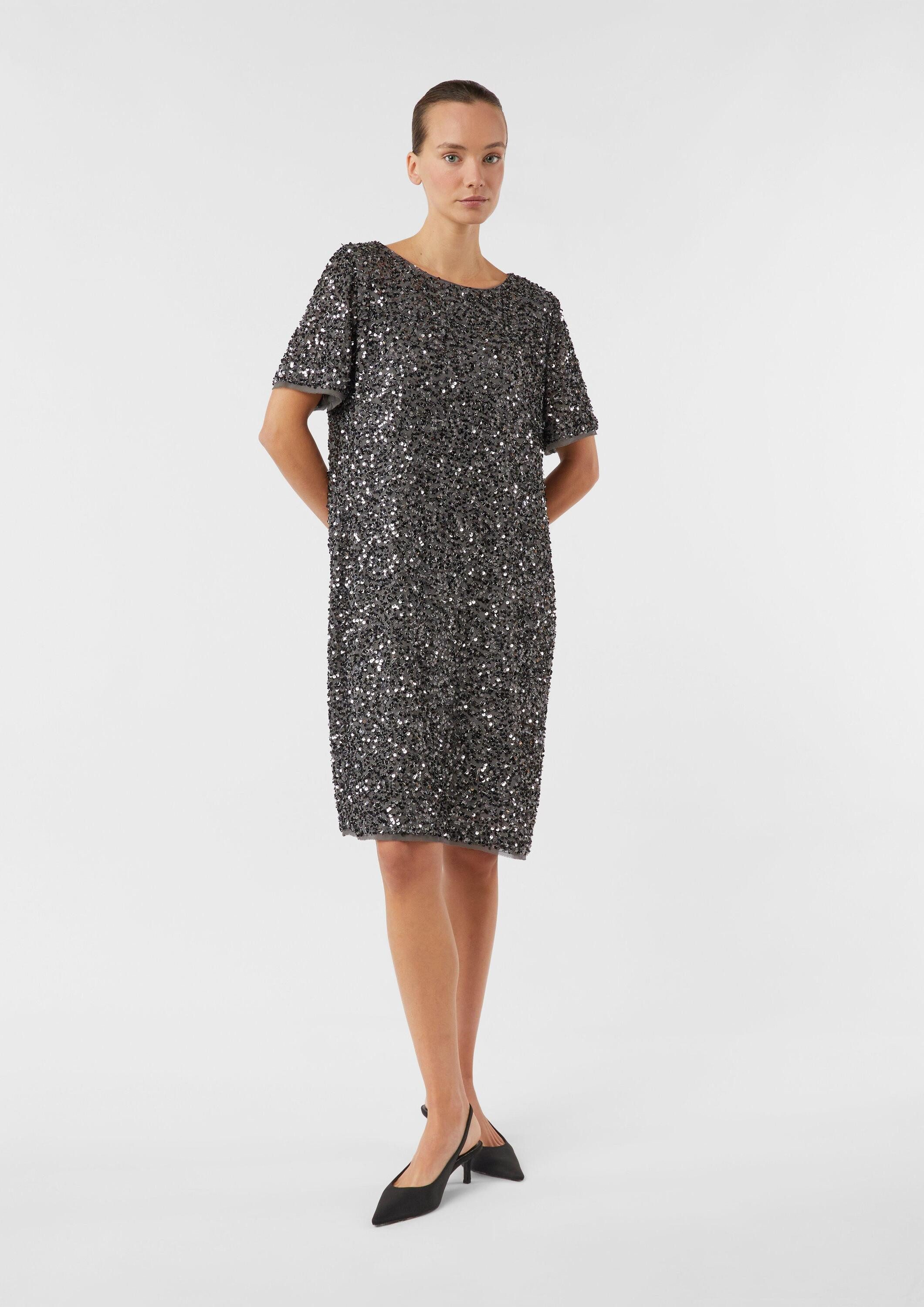comma Minikleid Kleid Kurzes Kleid mit Pailetten günstig online kaufen
