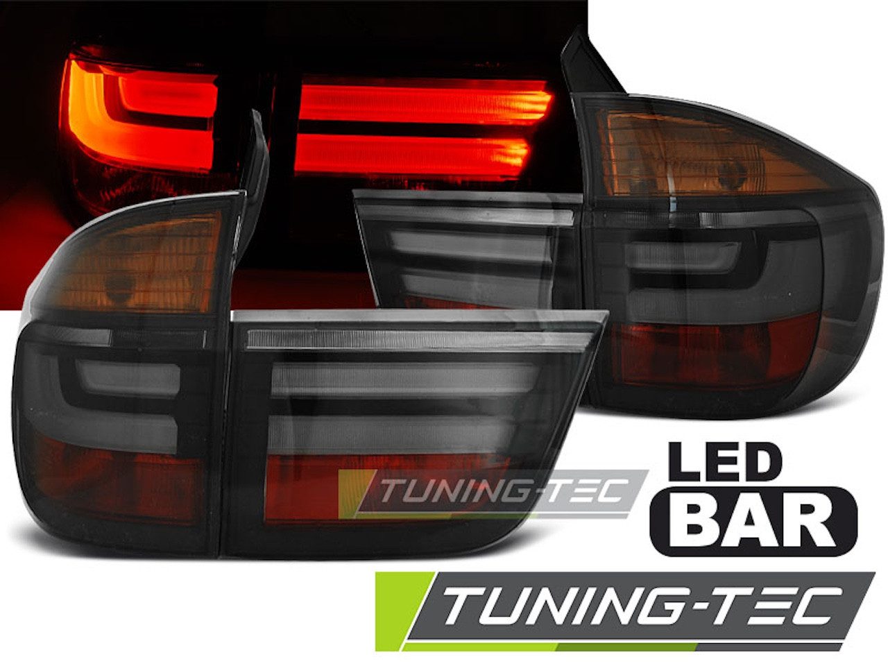 LLCTOOLS KFZ-Ersatzleuchte LED Rückleuchten Passend für BMW X5 E70 07–10 Smoke