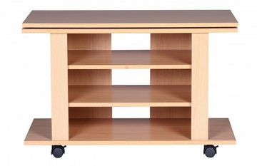 Wohnling Lowboard WL1.340 (Buche 75x38x51, TV-Board mit Rollen Drehbar), Fernsehunterschrank mit Stauraum, HiFi Regal