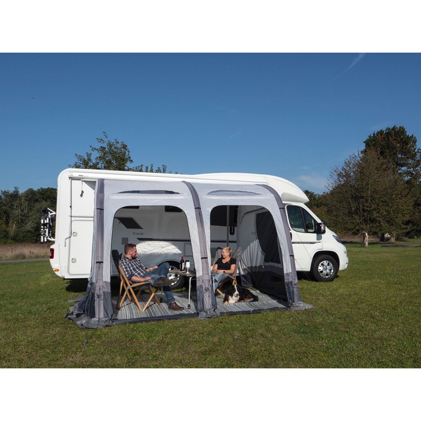 Vorzelt Vorzelt Marina Air High 390cm aufblasbar Luftvorzelt für Wohnwagen Woh