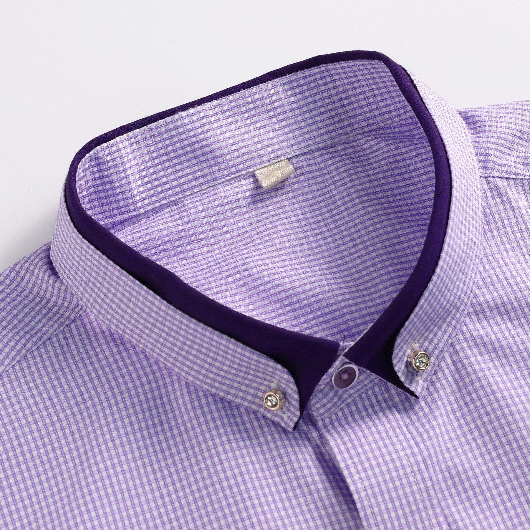 Allthemen Businesshemd Herren Slim Fit Langarmhemd karierter Herrenhemd mit Brusttasche