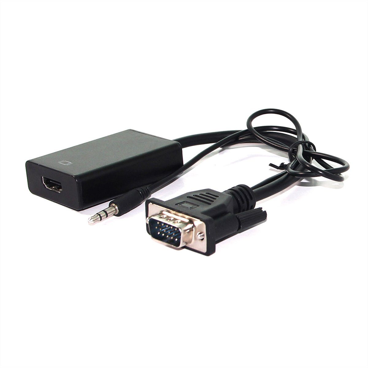 VALUE Adapterkabel VGA+Audio zu HDMI Audio- & Video-Adapter HD D-Sub  15-polig (HD-15), VGA Männlich (Stecker) zu HDMI Typ A Weiblich (Buchse),  15.0 cm