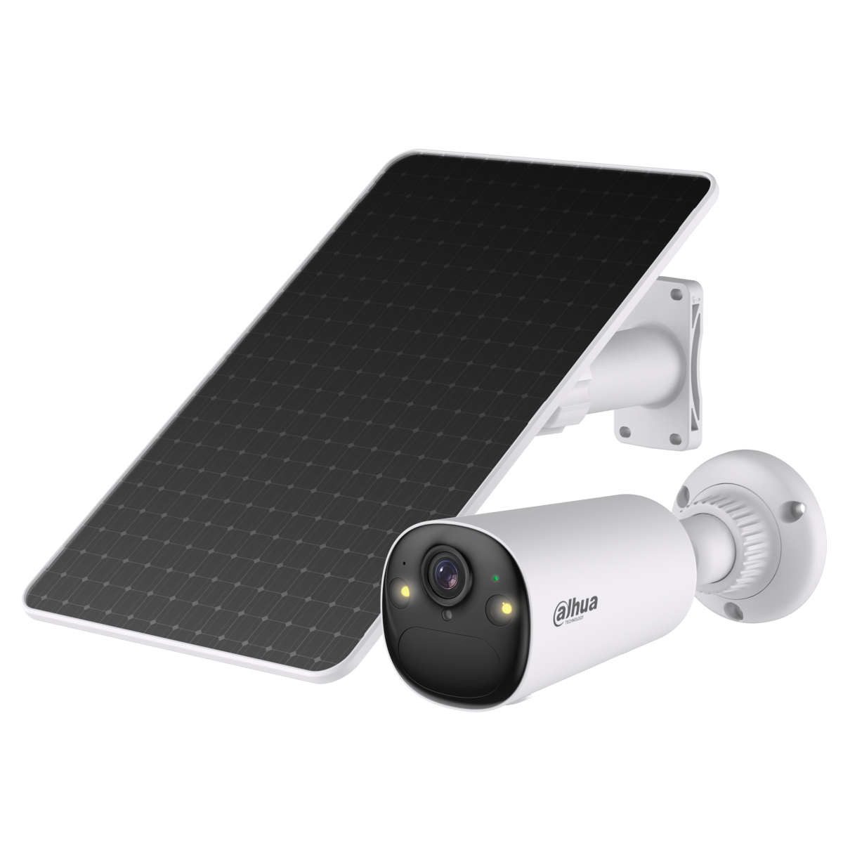 Dahua Überwachungskamera Apollo Bullet C1 batteriebetriebene 4G Kit 4 MP LTE / 4G Kamera (Außenbereich, inkl. 8 W Solarpanel, 10000 mAh Akku integriert, Nachtsicht in Farbe, Spotlight und Sirene)