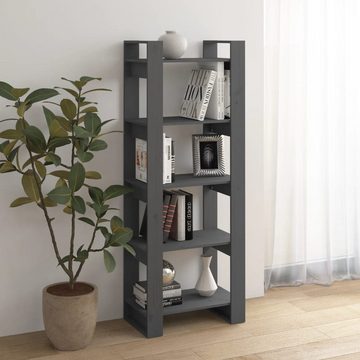 furnicato Bücherregal Bücherregal/Raumteiler Grau 60x35x160 cm Massivholz