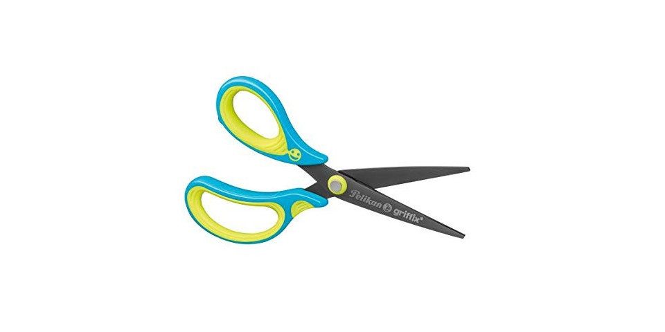 Pelikan Universalschere Pelikan Schere griffix Schule, Neon Fresh Blue, Linkshänder, Spitz ...