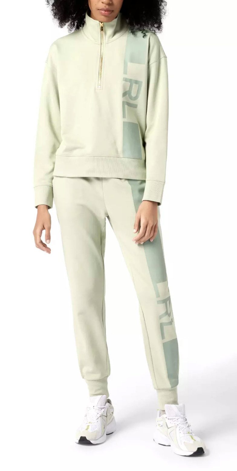 Polo Ralph Lauren Sweatshirt Retro Logo Halb Zip Troyer halblangen Reißverschluss, Troyer-Kragen, gerippten Abschlüssen