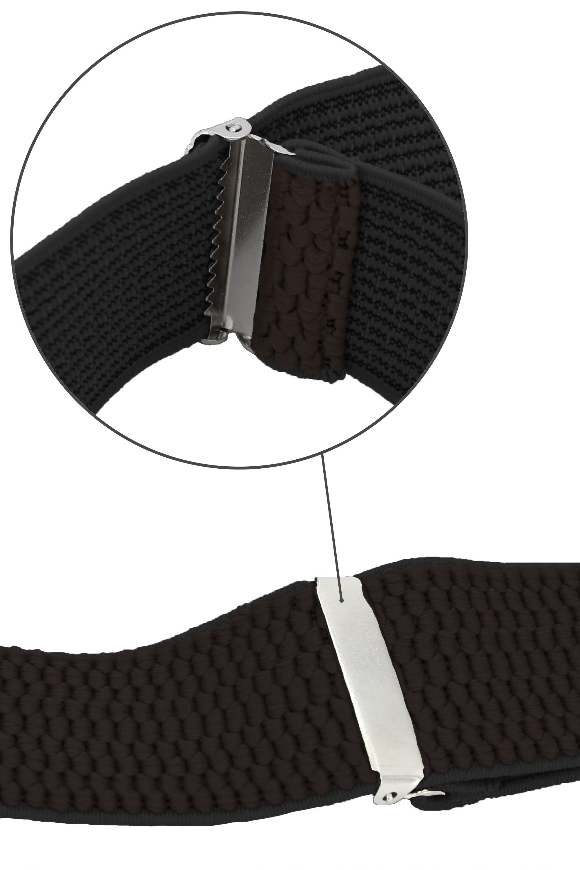Fabio Farini Hosenträger 4cm Breites Y-Design verstellbar mit extra starken Clipverschluss, Braun – Bild 5 von 5