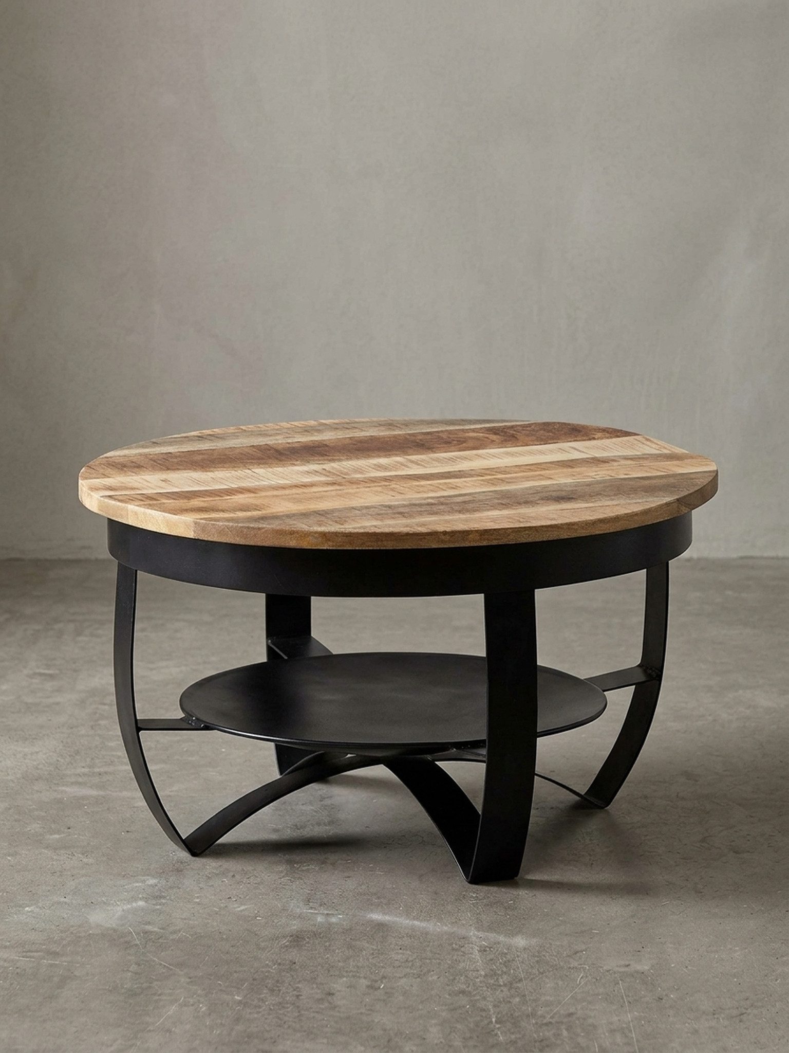 KADIMA DESIGN Couchtisch Kaffeetisch im industriellen Stil mit Metallgestell, Handgefertigt