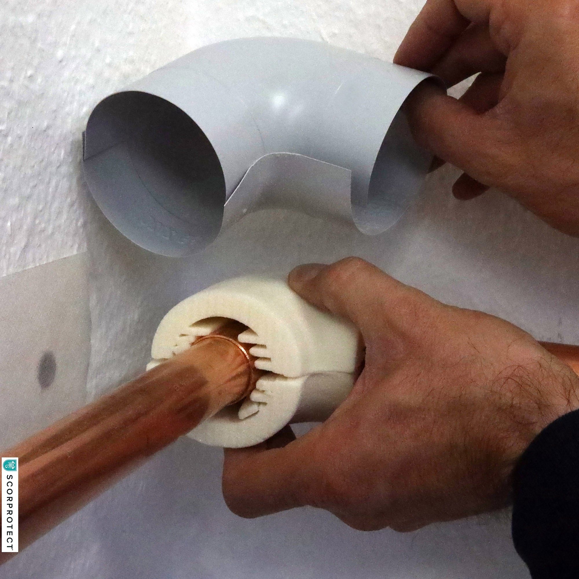 Scorprotect® Steinwolle PUR Rohrbögen mit PVC-Ummantelung 90 Grad – Bild 4 von 5