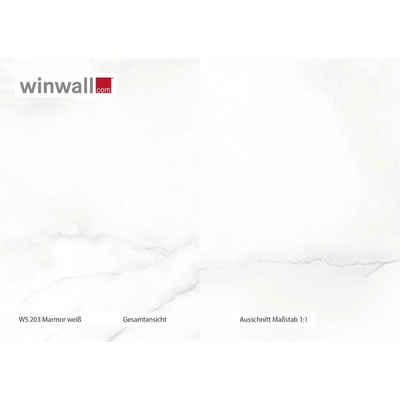 winwall Duschrückwand Duschrückwände ALU-Verbundplatte Dekor: Marmor weiß, (1-tlg), Wandverkleidung aus Alu