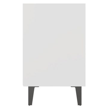 vidaXL Nachttisch Nachttisch mit Metallbeinen Weiß 40x30x50 cm