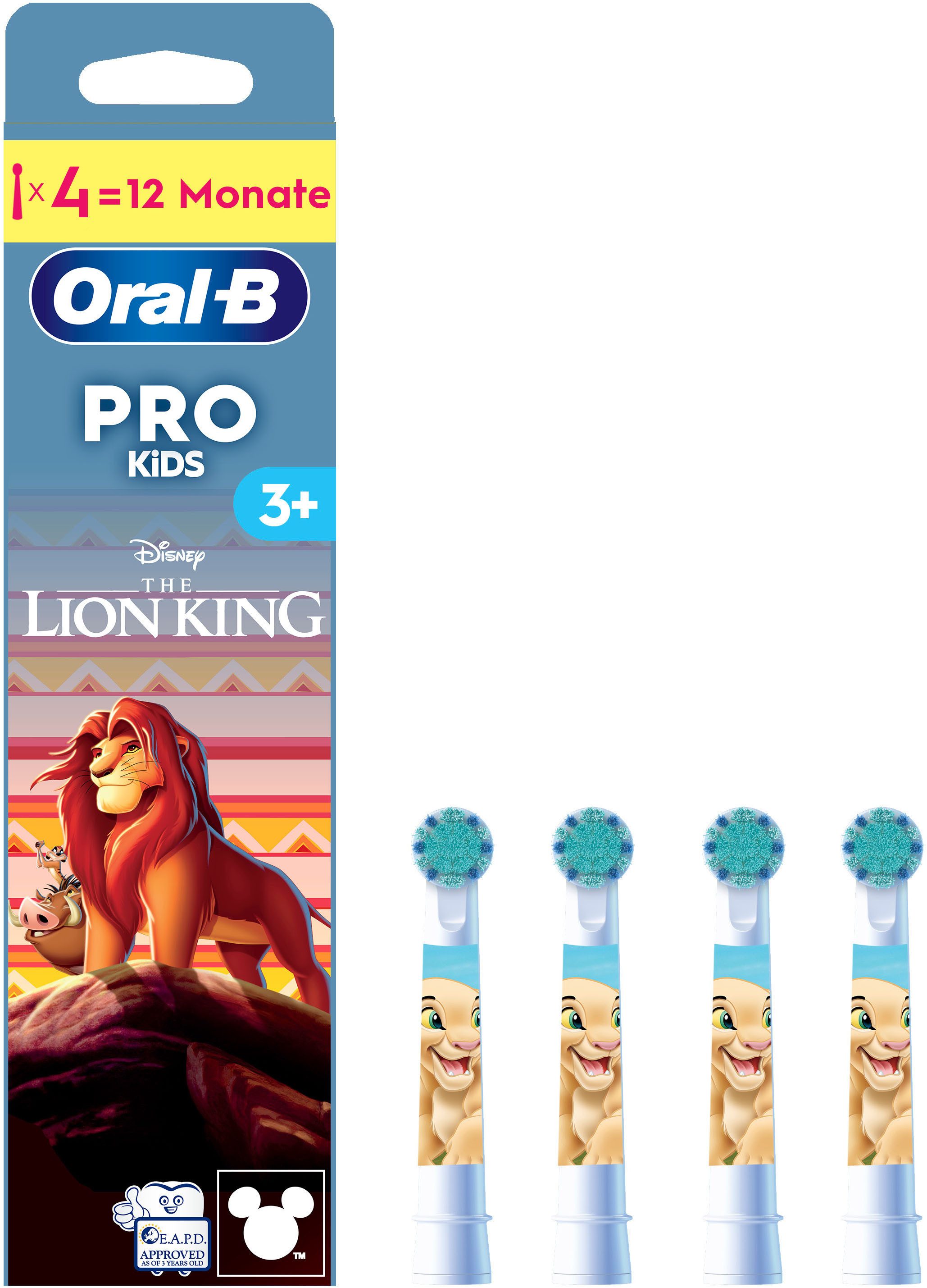 Oral-B Aufsteckbürsten Pro Kids 3+ König der Löwen, Extra weiche Borsten, ab 3 Jahren