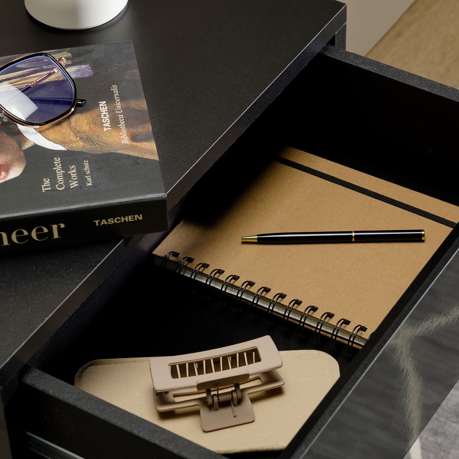 CARO-Möbel Nachtkommode ANNI, Hängender Nachttisch Wandregal mit zwei Schubladen Nachtkonsole