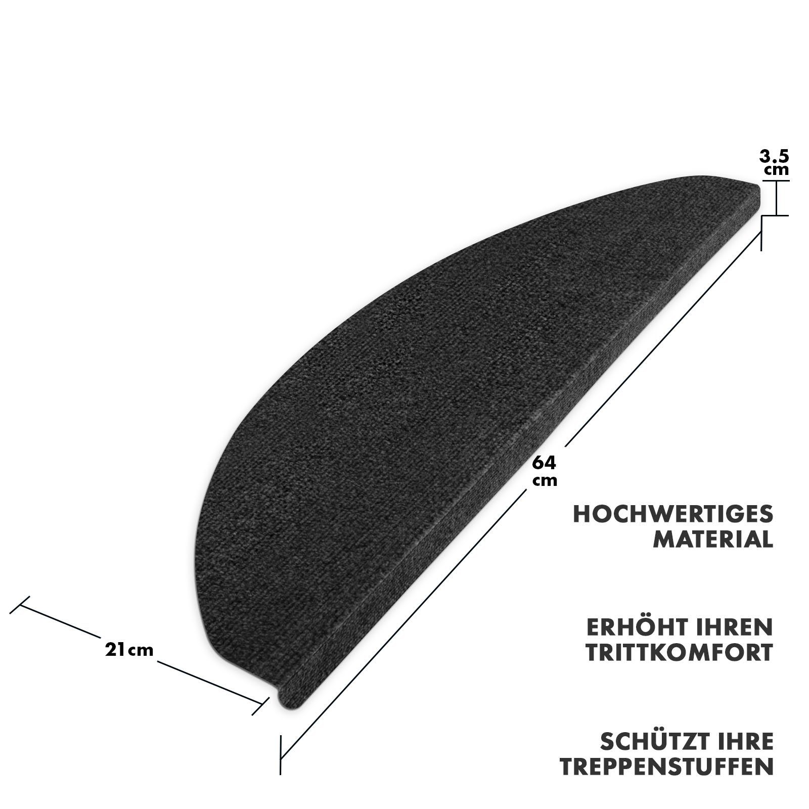 Karat Stufenmatte Denver, Treppenmatte, 5 Farben & 2 Größen, Halbrund, Höhe günstig online kaufen