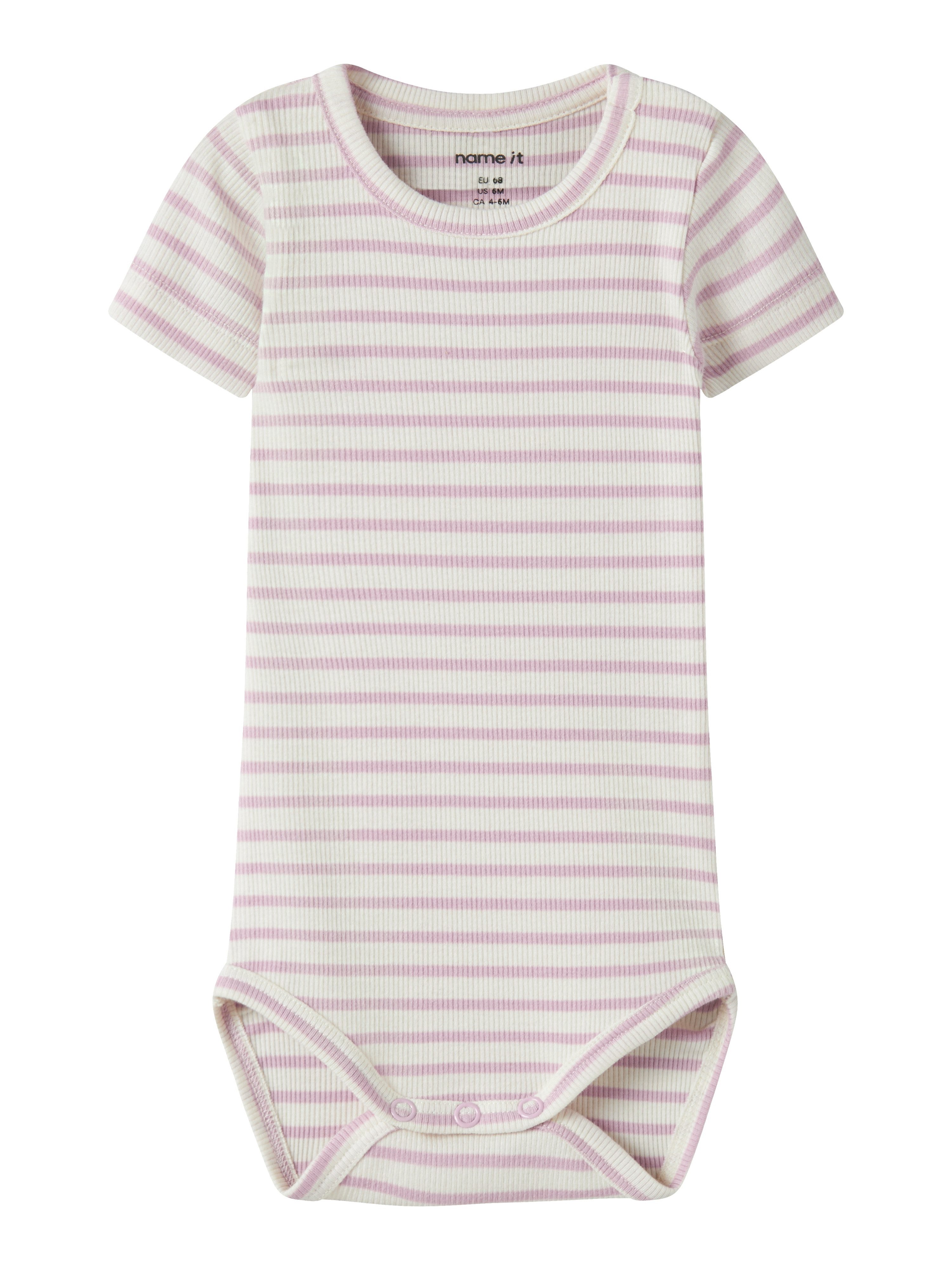 Name It Kurzarmbody NBNBANI SS BODY NOOS Baumwollmischung, Jersey Rippqualität