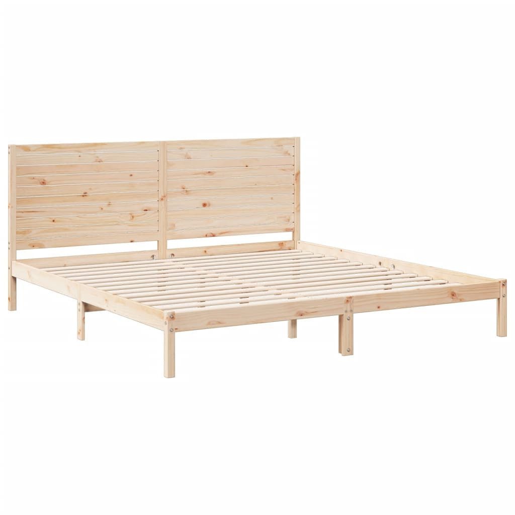 vidaXL Bett Massivholzbett Extra Lang ohne Matratze 200x220 cm