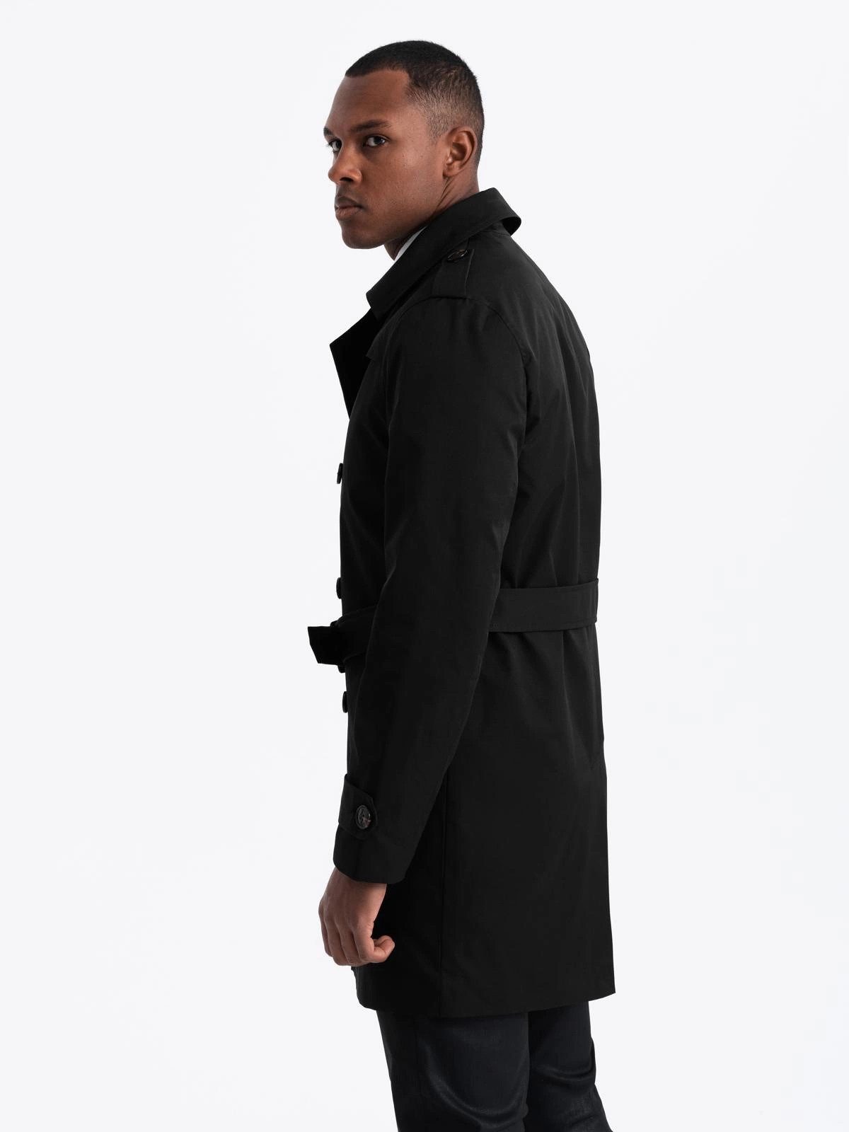 OMBRE Trenchcoat Eleganter Herren Trenchcoat SLIM FIT mit Gürtel günstig online kaufen
