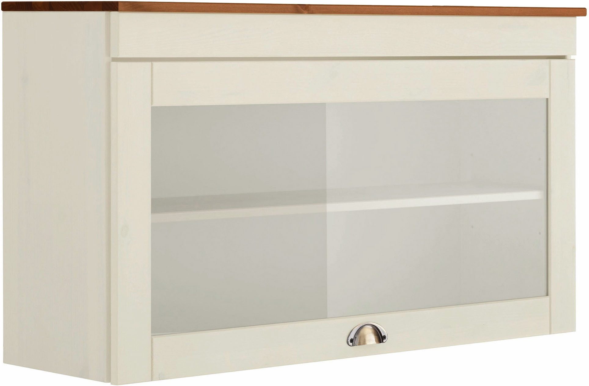 Home affaire Glashängeschrank Oslo 100 cm breit, aus Kiefer, 1 Klappe, Metallgriff, Landhaus-Optik