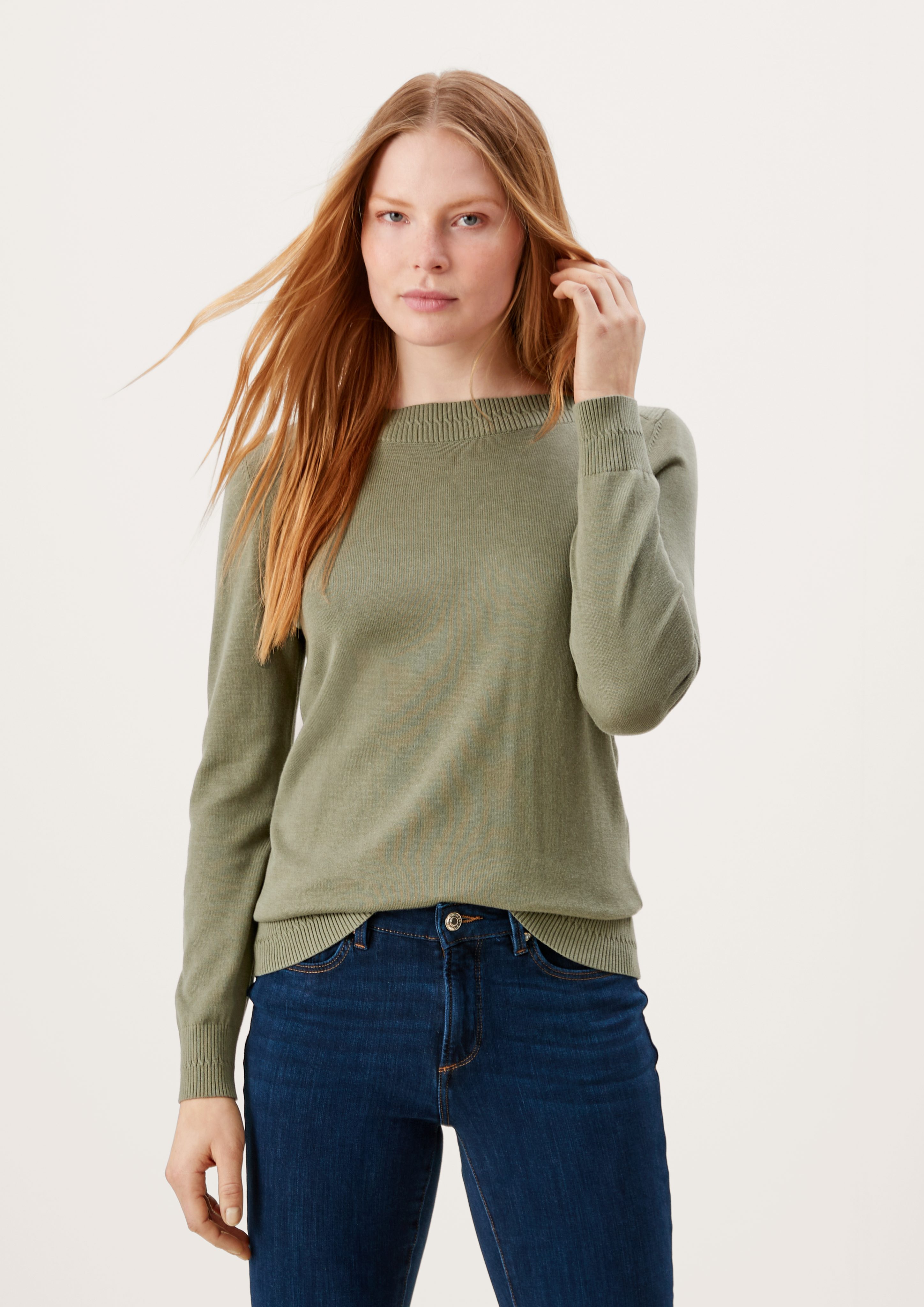 s.Oliver Strickpullover Pullover mit U-Boot-Ausschnitt günstig online kaufen