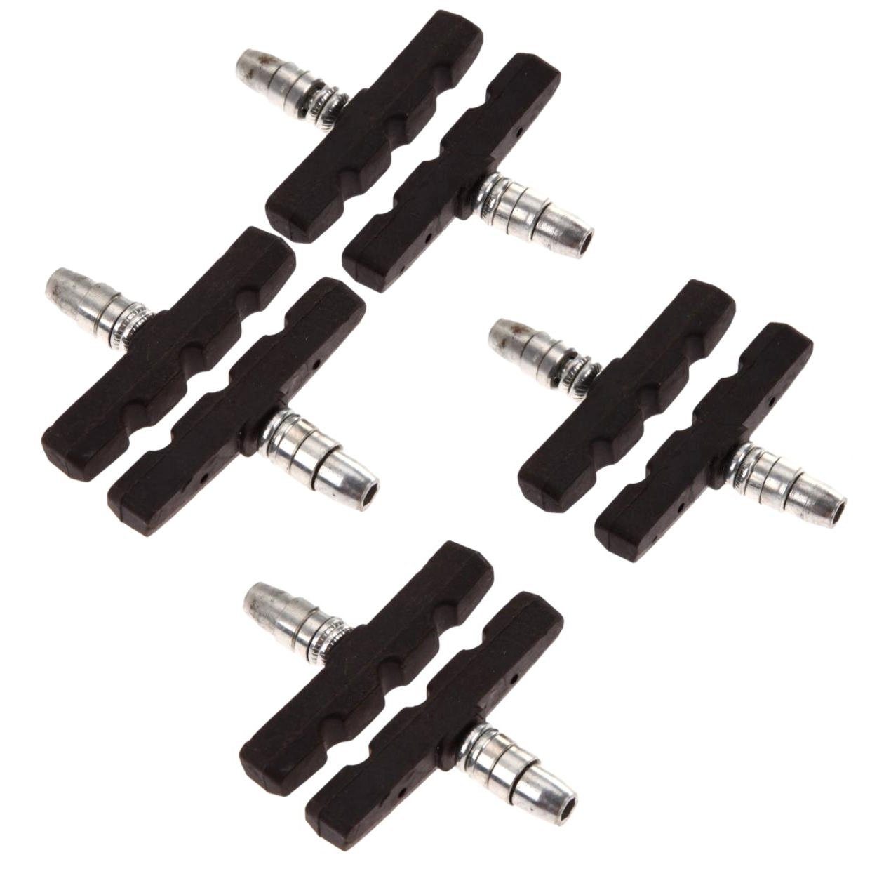 BAYLI V-Brake 8 Stück Fahrrad Bremsen Set für Shimano, 4 Paar Bremsschuhe schwarz