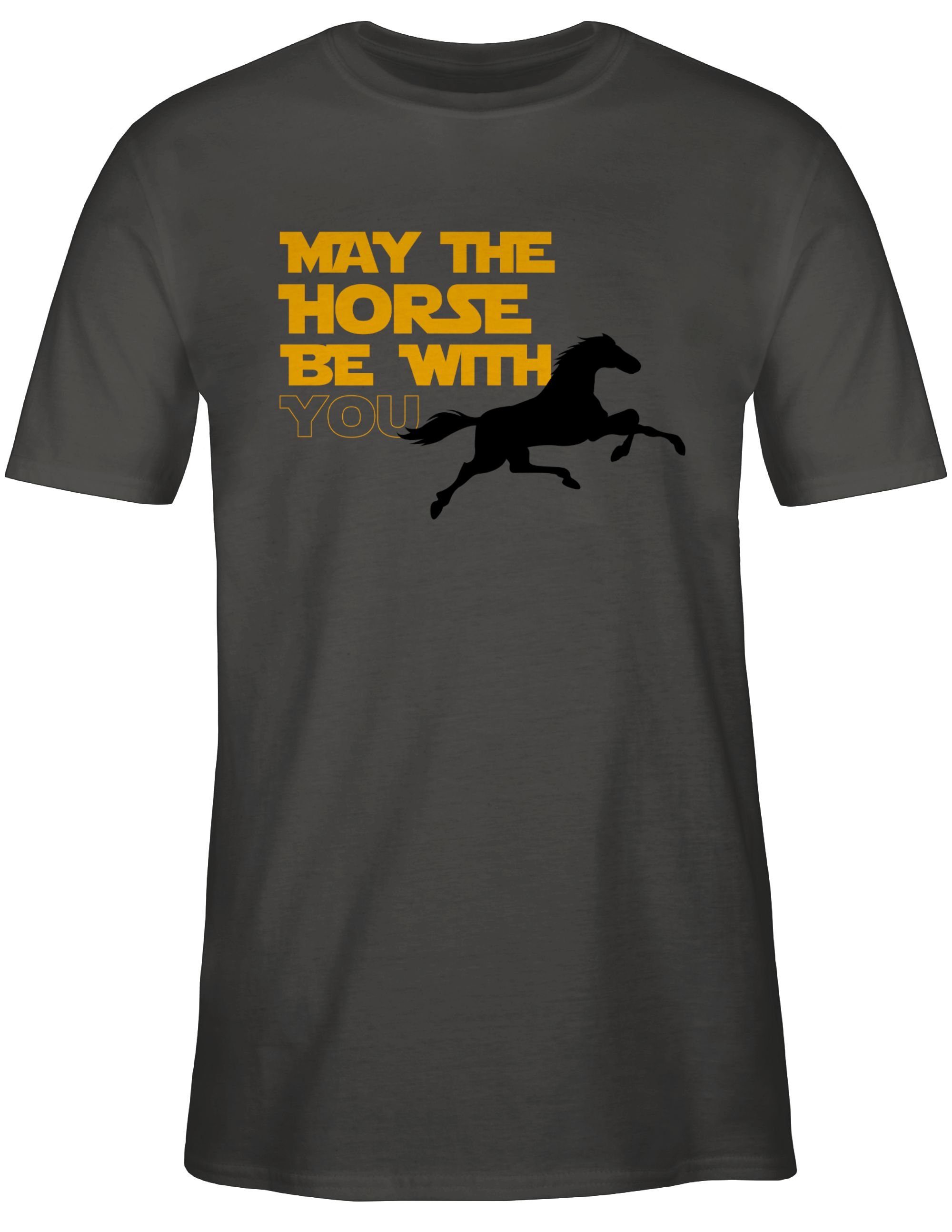 Shirtracer T-Shirt be with Pferd May the you Dunkelgrau horse 1