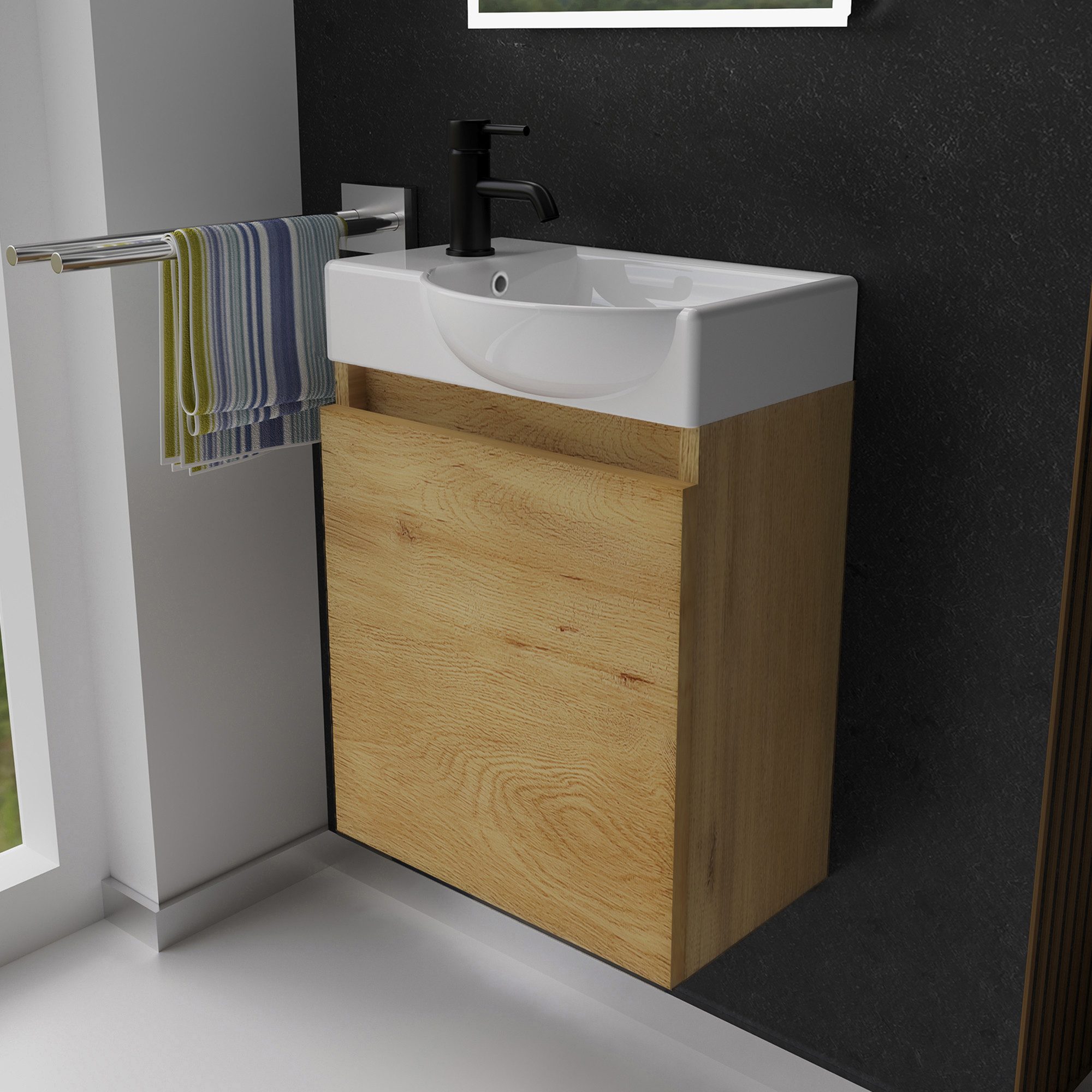 Alpenberger Badmöbel-Set Gäste WC Waschbecken mit günstig online kaufen