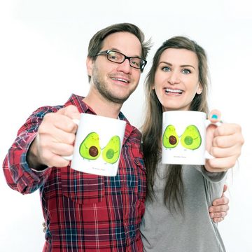 Mr. & Mrs. Panda Kinderbecher Avocado Pärchen - Weiß - Geschenk, Gesund, Plastiktasse, Kinder, Kind, Kunststoff, Bruchfest