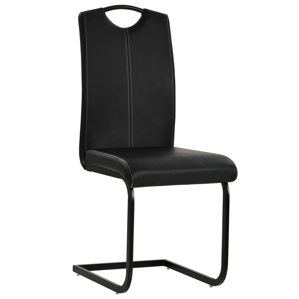 vidaXL Esszimmerstuhl Freischwinger 6 Stk. Schwarz günstig online kaufen