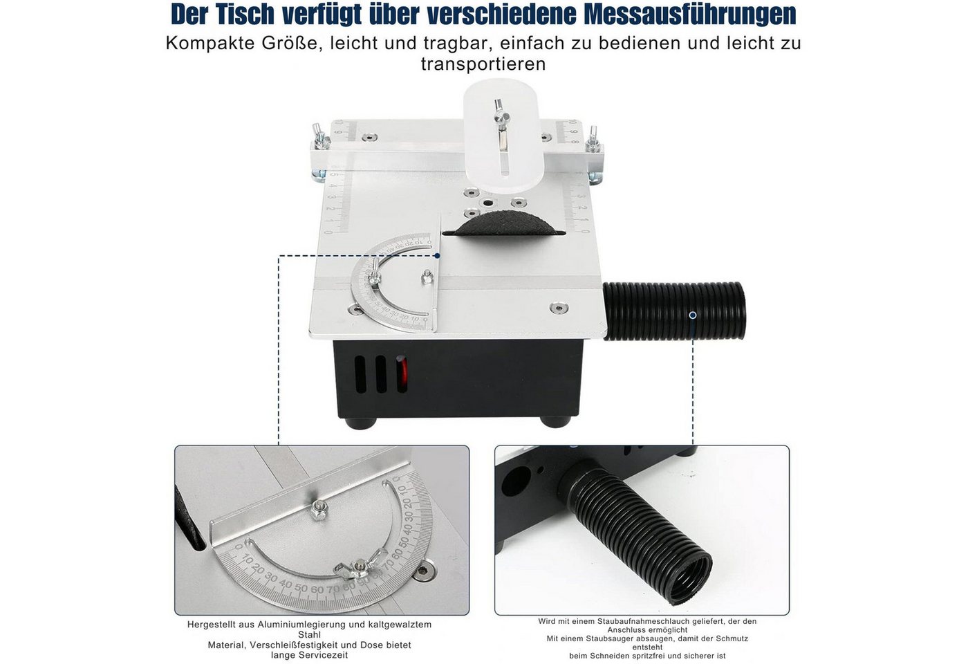 Thumbnail - Vivitar Tischkreissäge Tragbare elektrische Minisäge, kompakt DIY-Schneidewerkzeug, Schneidemaschine mit einstellbarer S...