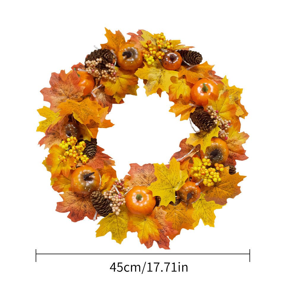 Kunstkranz 45/55 cm Herbstkranz, Herbstfarben Kürbis günstig online kaufen