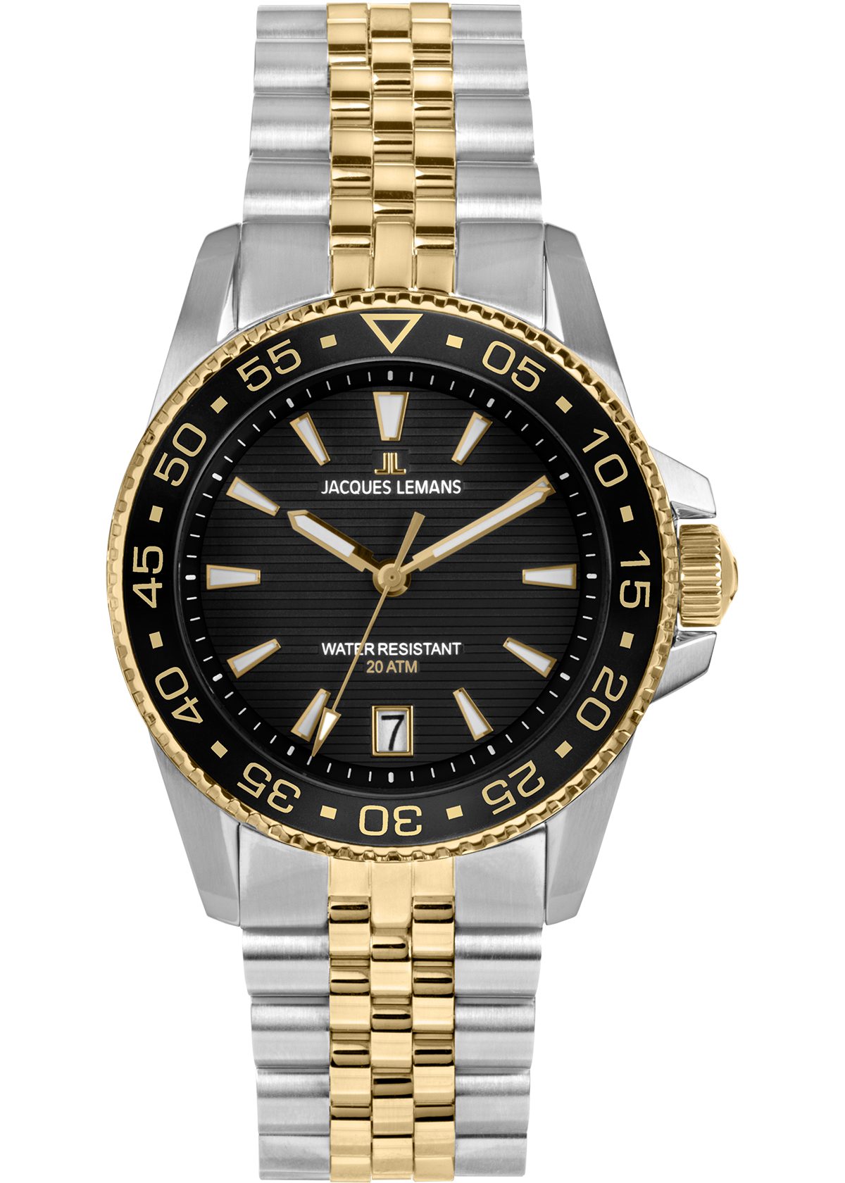 Jacques Lemans Quarzuhr Liverpool Diver 1-2205N, Armbanduhr, Herrenuhr, Edelstahlarmband, analog, Tag