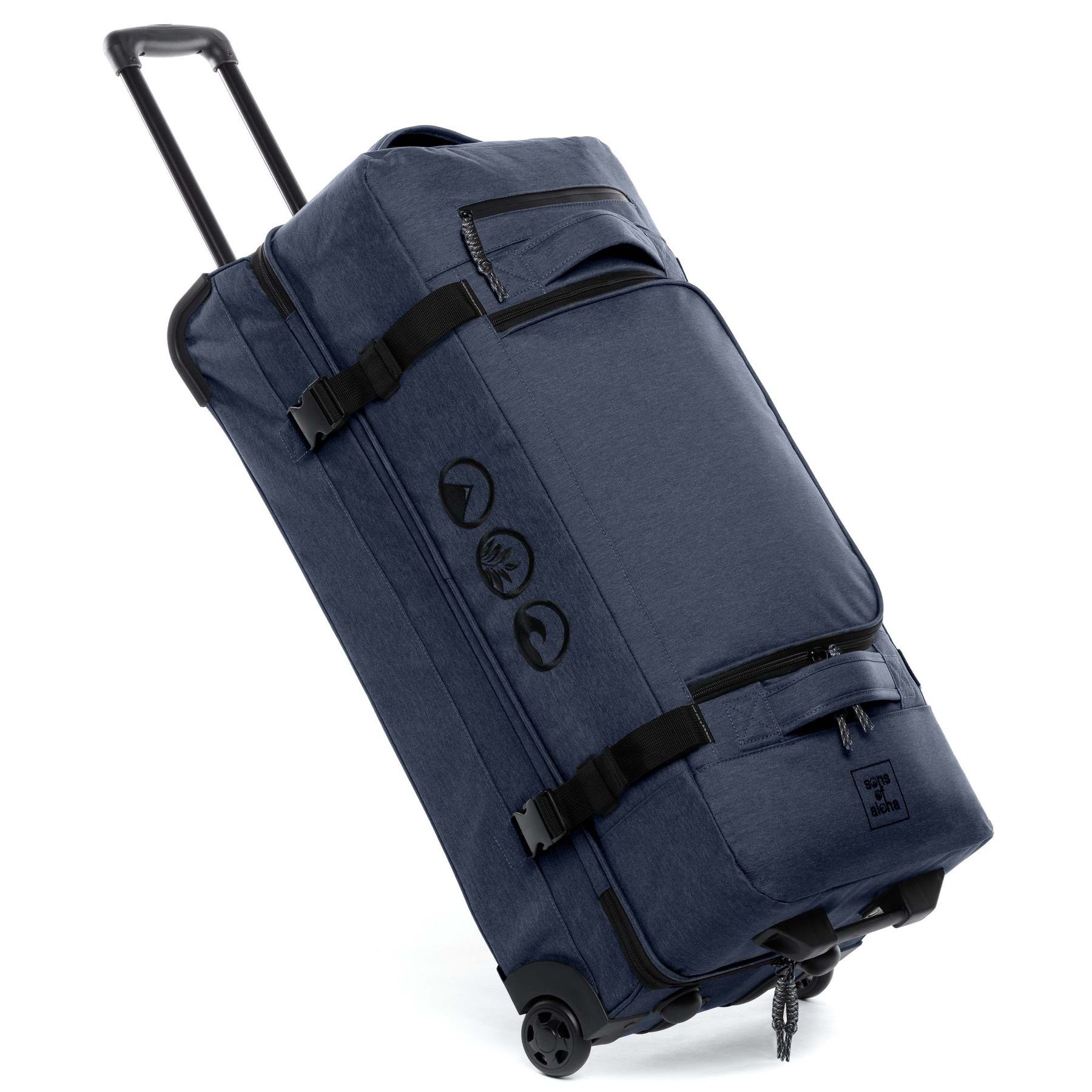 SONS OF ALOHA Koffer mit Rollen XL Kane 80 cm, großer Roll-Koffer mit Trolleyfunktion, Reisetasche mit Rollen 120l blau