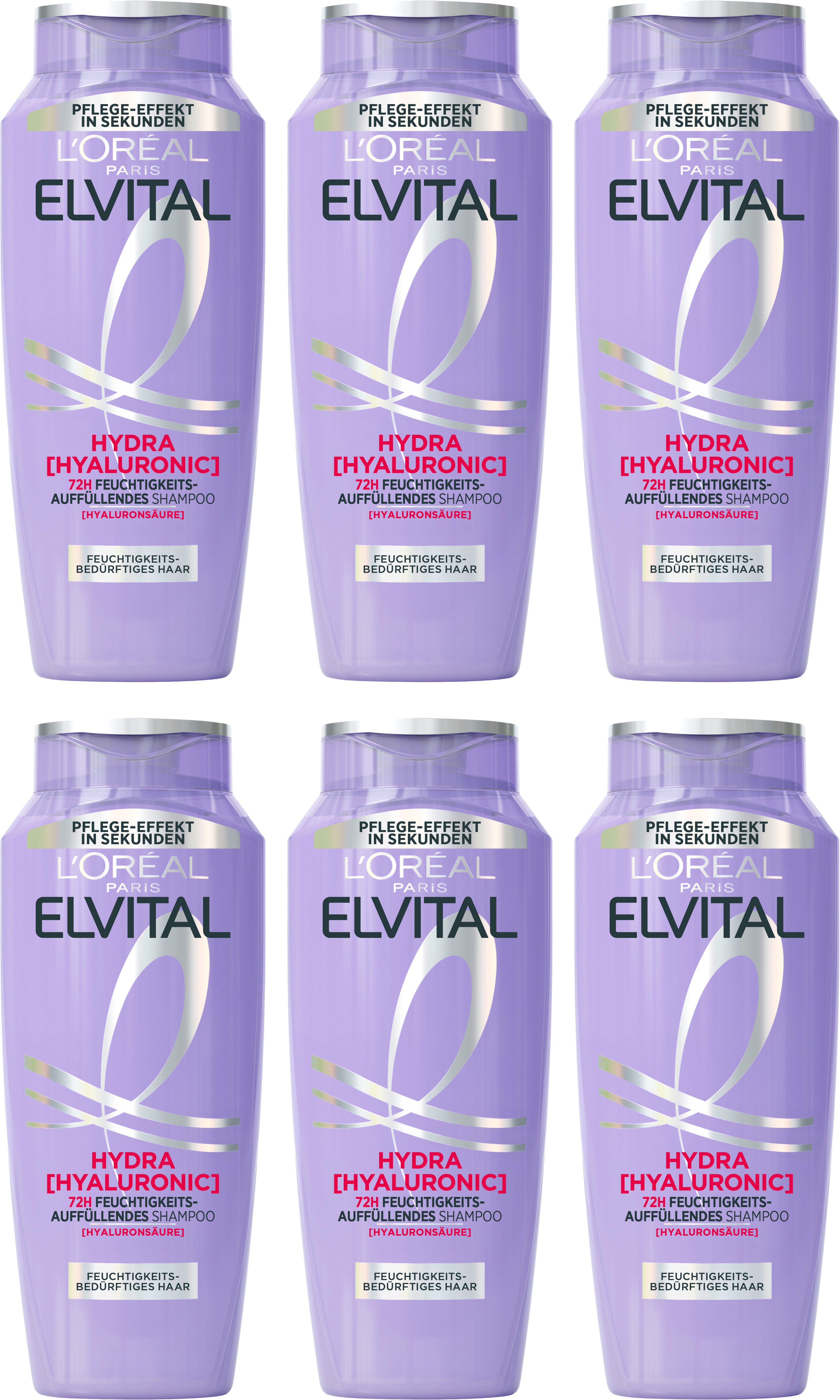L'ORÉAL PARIS Haarshampoo L'Oréal Paris Elvital Hydra [Hyaluronic] Shampoo (6er)