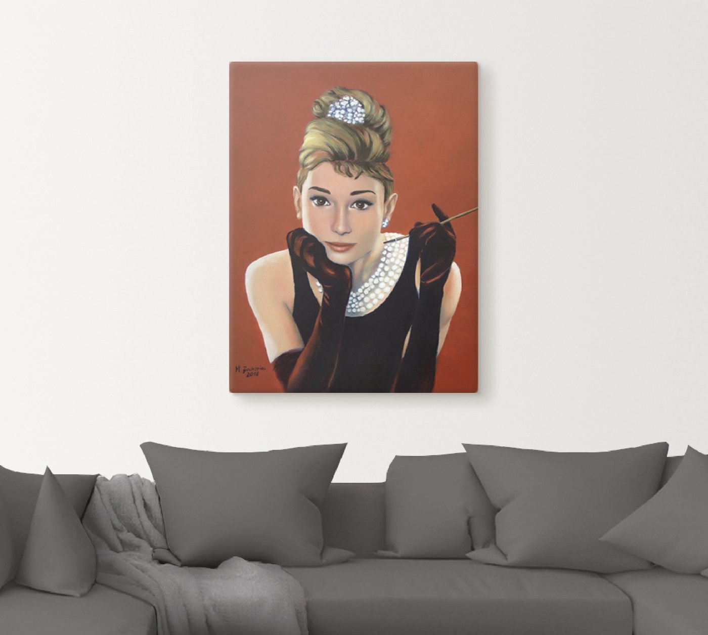 Artland Wandbild »Audrey Hepburn Porträt«, Stars (1 Stück), in vielen Größen & Produktarten - Alubild / Outdoorbild für den Außenbereich, Leinwandbild, Poster, Wandaufkleber / Wandtattoo auch für Badezimmer geeignet-HomeTrends