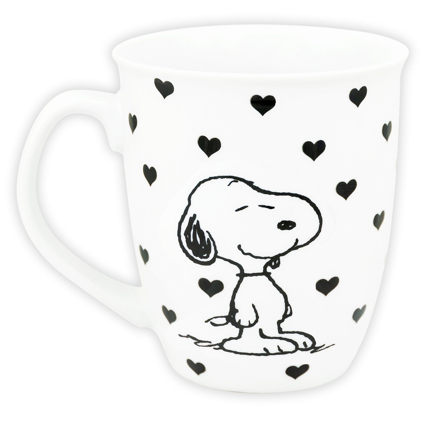 - Peanuts Weiß The Tasse Kaffeebecher Keramik United 280 Tasse aus Snoopy ml, Herzen Keramik Labels®