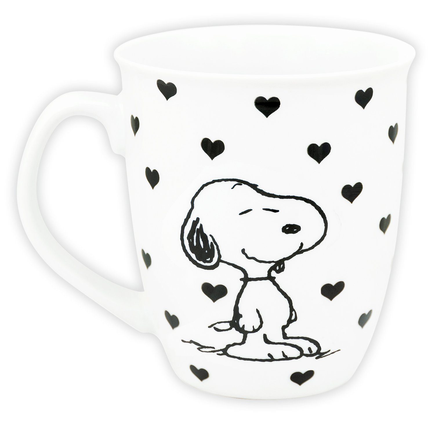 United Labels® Tasse The Peanuts Keramik Weiß ml, aus - Snoopy Herzen Keramik 280 Tasse Kaffeebecher