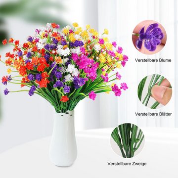 Kunstblume Künstliche Blumen wie echt und UV-beständig für Heimdeko 5 Bündel, HIBNOPN