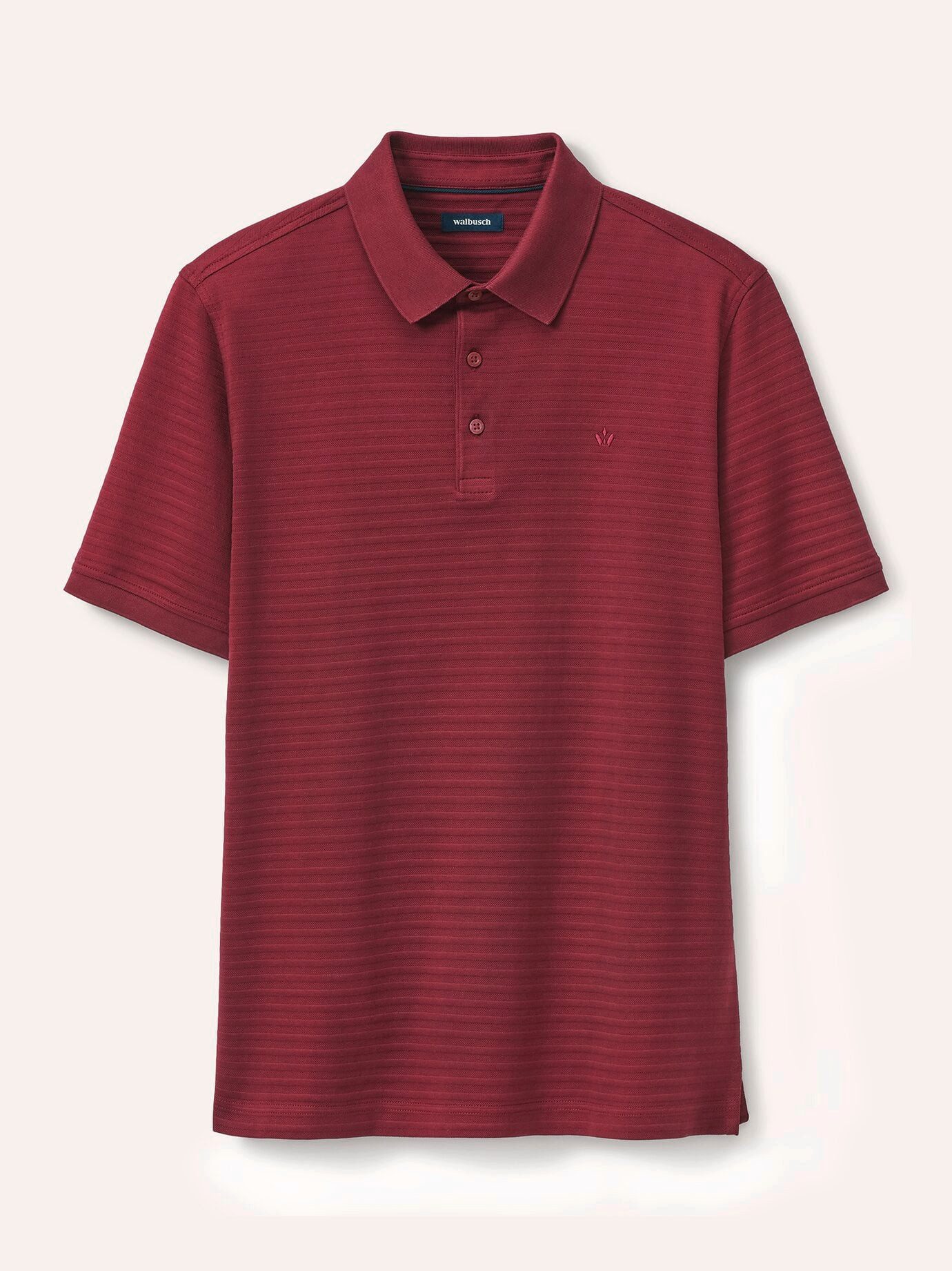 Walbusch Poloshirt Herren Strukturiertes Kurzarm Shirt aus Baumwolle Merzerisierte Baumwolle, Jacquard-Streifen, atmungsaktiv, pflegeleicht